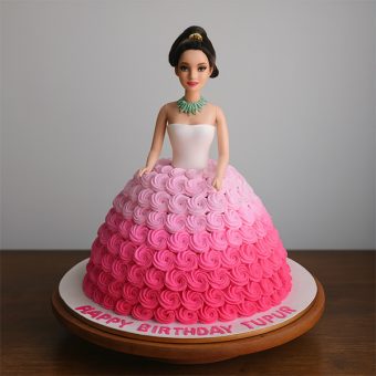 Roses Gown Barbie Doll Cake