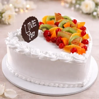 heart shaped fruit cake