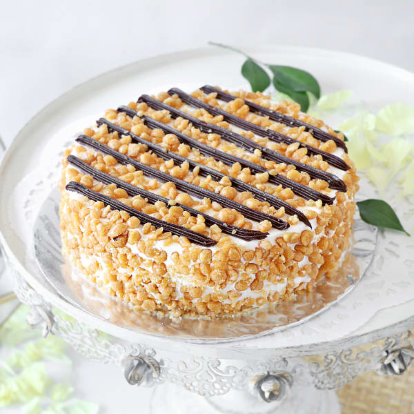 Butterscotch Cake With Choco Fencing Top - Wishingcart.in
