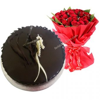 1 kg chocolate cake 10 roses