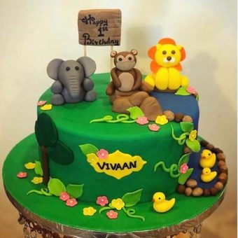 jungle birthday cake