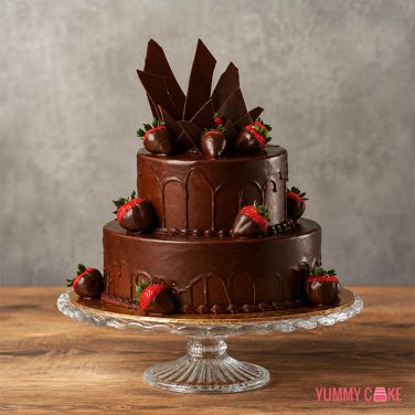 Chocolate Strawberries Fruit Cake