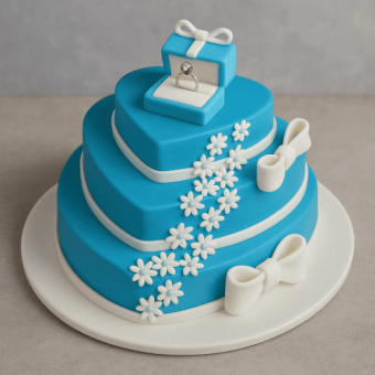 3 tier heart shaped engagement cake