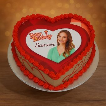 Heart Shape Photo Cake
