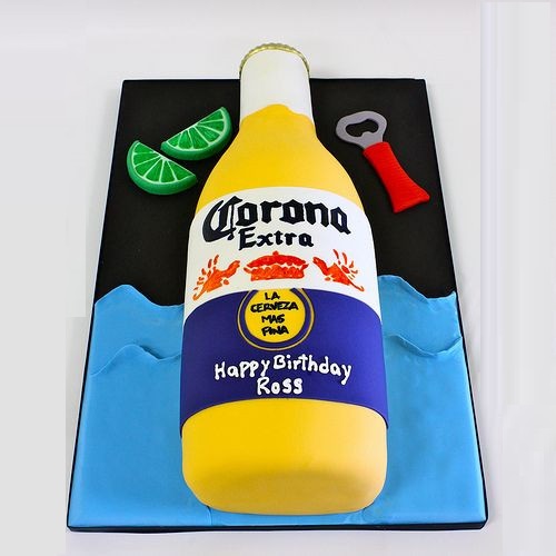 Sugar Beer Bottle and Shot Glass Cake - Decorated Cake by - CakesDecor
