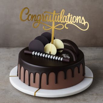 chocolate flavour congratulations cake