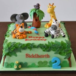 jungle theme birthday cake