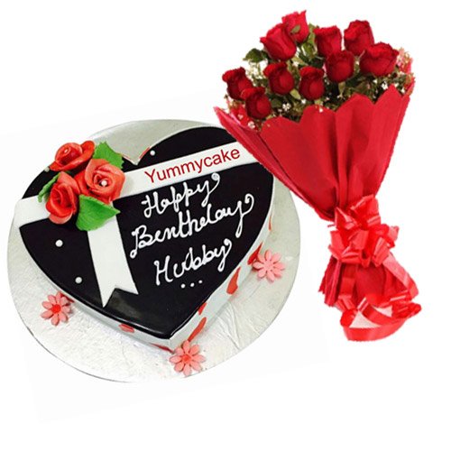 heart shaped birthday cake combo offer