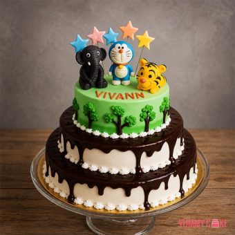 Cartoon Safari Celebration Cake