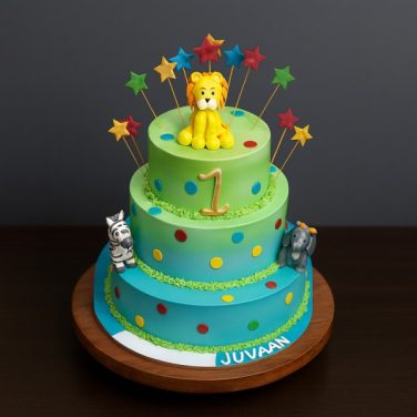 jungle theme cake for kids birthday