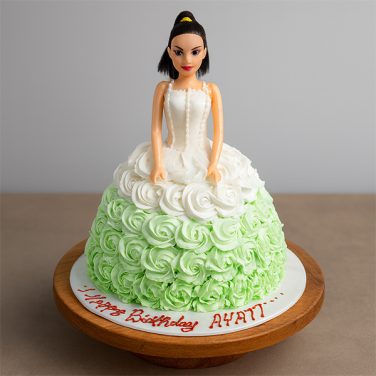 Pastel Green Barbie Doll Cake