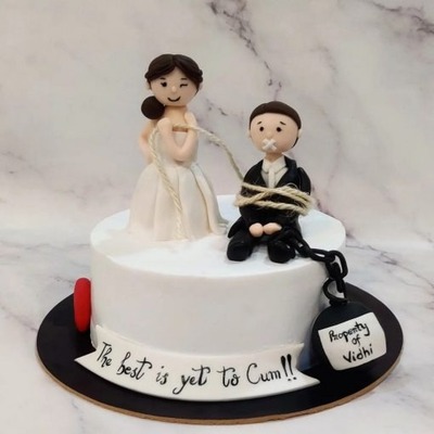 Groom on a Leash Cake 