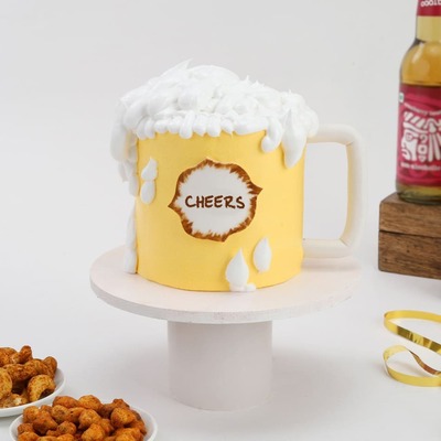 beer mug theme cake