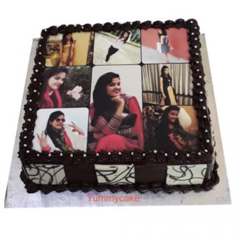 chocolate birthday cake with photo