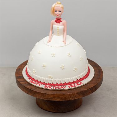 Elegant White Barbie Doll Cake