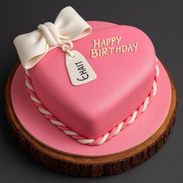 Pink Heart Birthday Cake