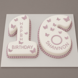 number theme 16th birthday cake