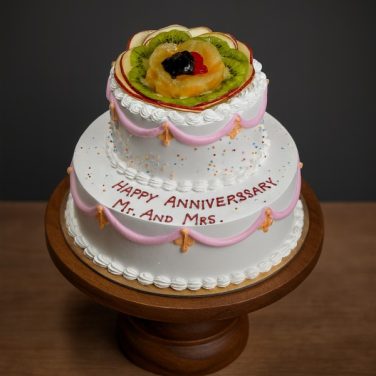 2 Tier Mixed Fruit 50th Wedding Anniversary Cake