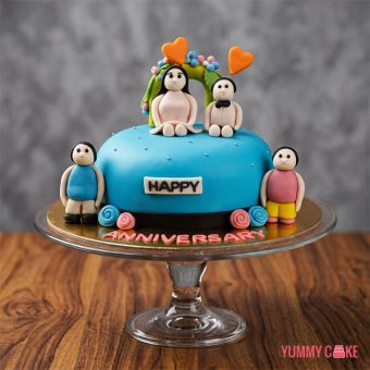 Happy Moments Anniversary Cake