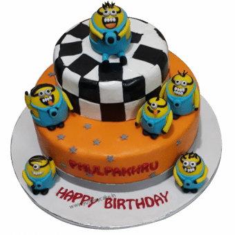 2 tier minion cake