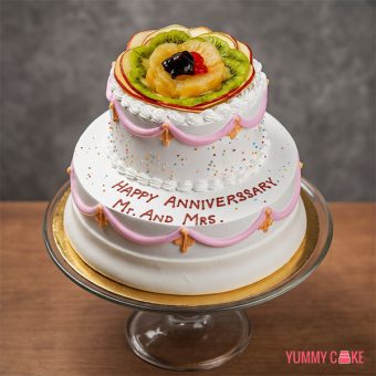 Mixed Fruit 50th Wedding Anniversary Cake