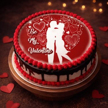 valentine day special photo cake