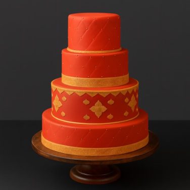 4 Tier Designer Wedding Cake