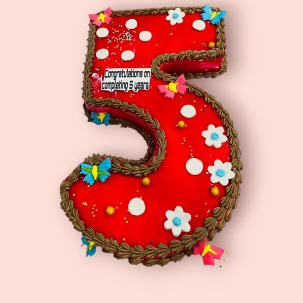 5 number birthday cake