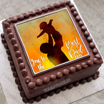 Fathers Day Chocolate Photo Cake