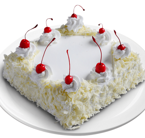 White Forest Cake With Cherries
