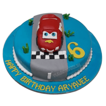 lightning mcqueen cake