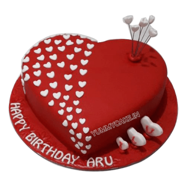 heart shaped birthday cake for husband