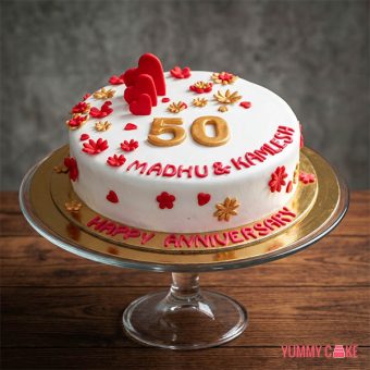 50th Marriage Anniversary Cake