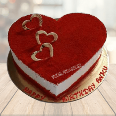 Red velvet Heart shaped cake