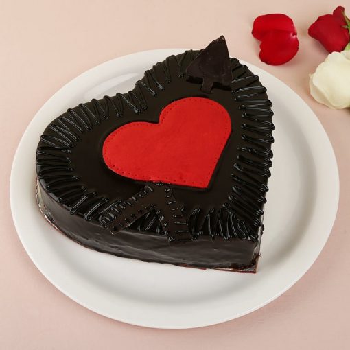chocolate truffle heart cake