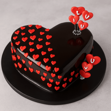 heart shaped anniversary cake for husband