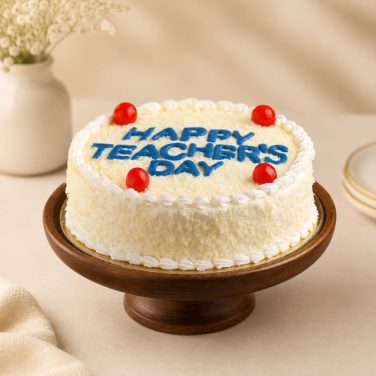 teachers day white forest cake