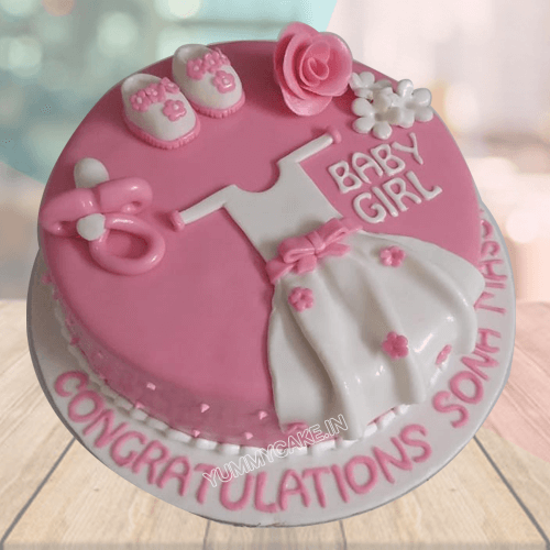 Newborn baby Cake & Flower | Giftr - Malaysia's Leading Online Gift Shop