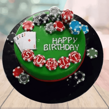 poker theme cake