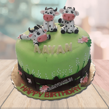 cow theme cake