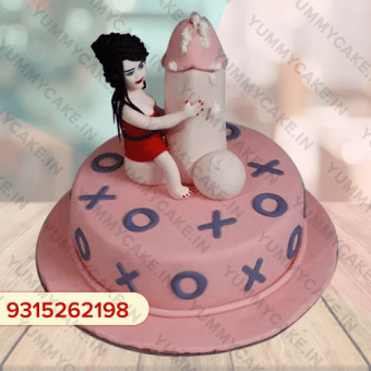 pink coloured dick cake