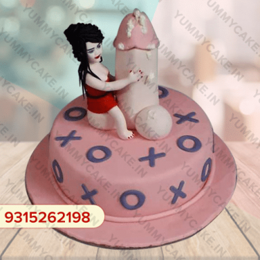 pink coloured dick cake