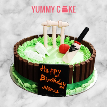 cricket theme cake