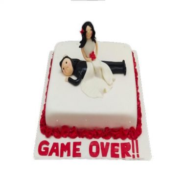 game over bachelor cake