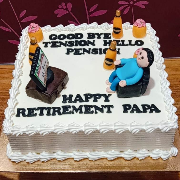 Happy Retirement Theme Cake - CE-01136