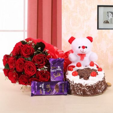 Black forest cake with Teddy