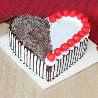 Indulging Black Forest Heart Cake