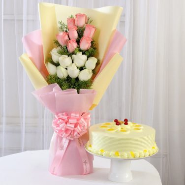 Butterscotch Cake with Roses