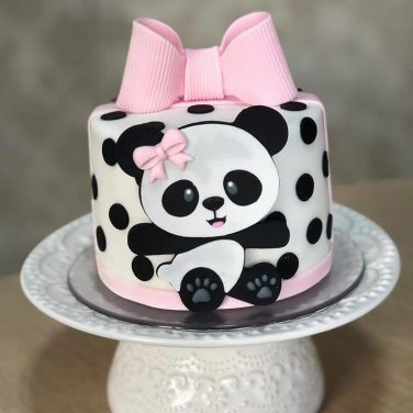 girly panda birthday cake