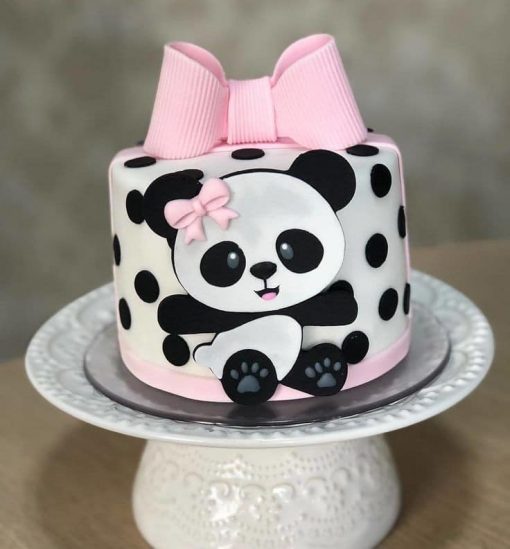girly panda birthday cake